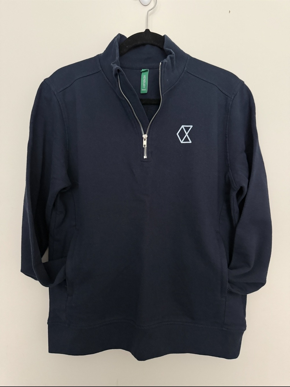 Henbury Men's Navy Quarter-Zip Sweater Size M
